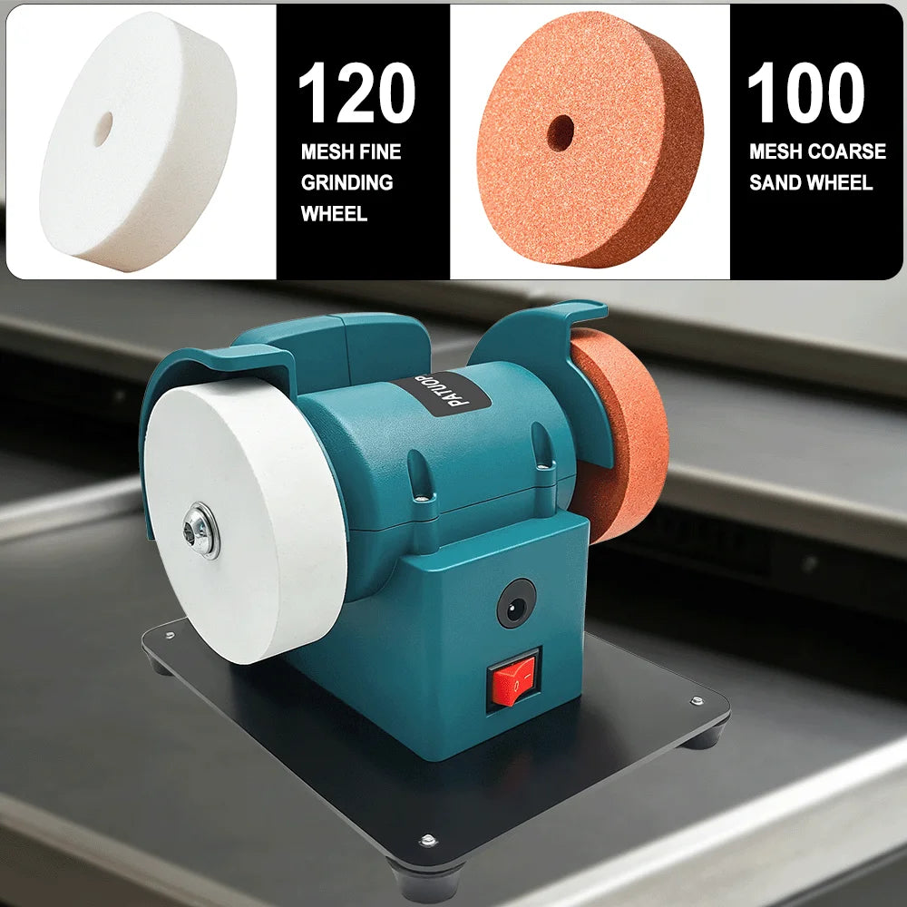 Portable Dual-Wheel Mini Grinder Cordless Polisher 100/120 Mesh Wheels Metal Polishing Sharpening Tool For Makita 18V Battery