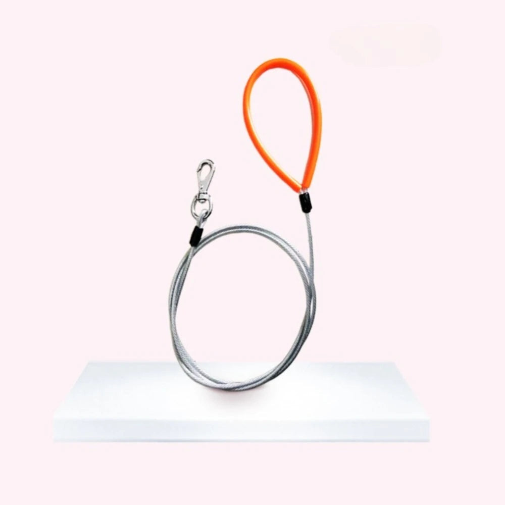 Dog Leash Steel Wire Dogs Chain Anti-Bite Leash for Dog Walking Traction Rope 200cm Long Chew Proof Dogs Leashes Pet Accessories