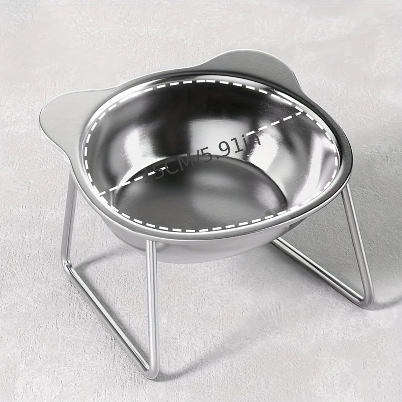 Stainless Steel Cat Bowl Elevated Cat Feeder Protection Neck Anti-Choking Pet bowl for Cats Small Dogs Cat Accessories