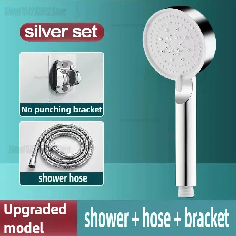 Shower Head with 5 Spray Modes, Adjustable Handheld Showerhead High-Pressure Water Saving Nozzle for Bathroom Plastic Material