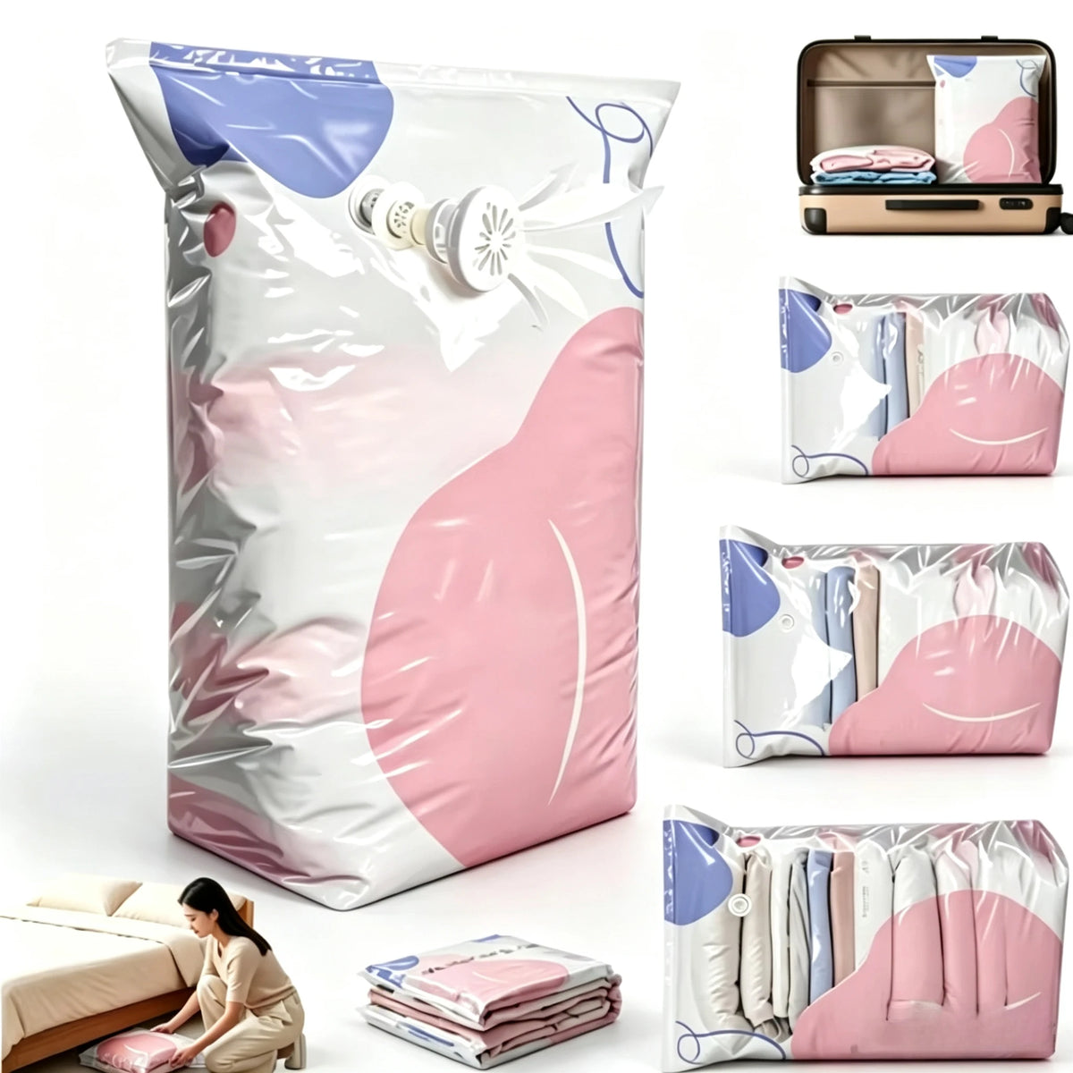 Thickened Vacuum Compression Bag, Transparent Quilt Vacuum Bag , Household Clothing Storage and Sorting Bag , Storage Bag
