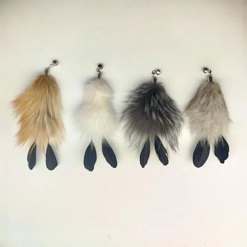 2 têtes de rechange en plumes pour jouet interactif pour chat et chaton