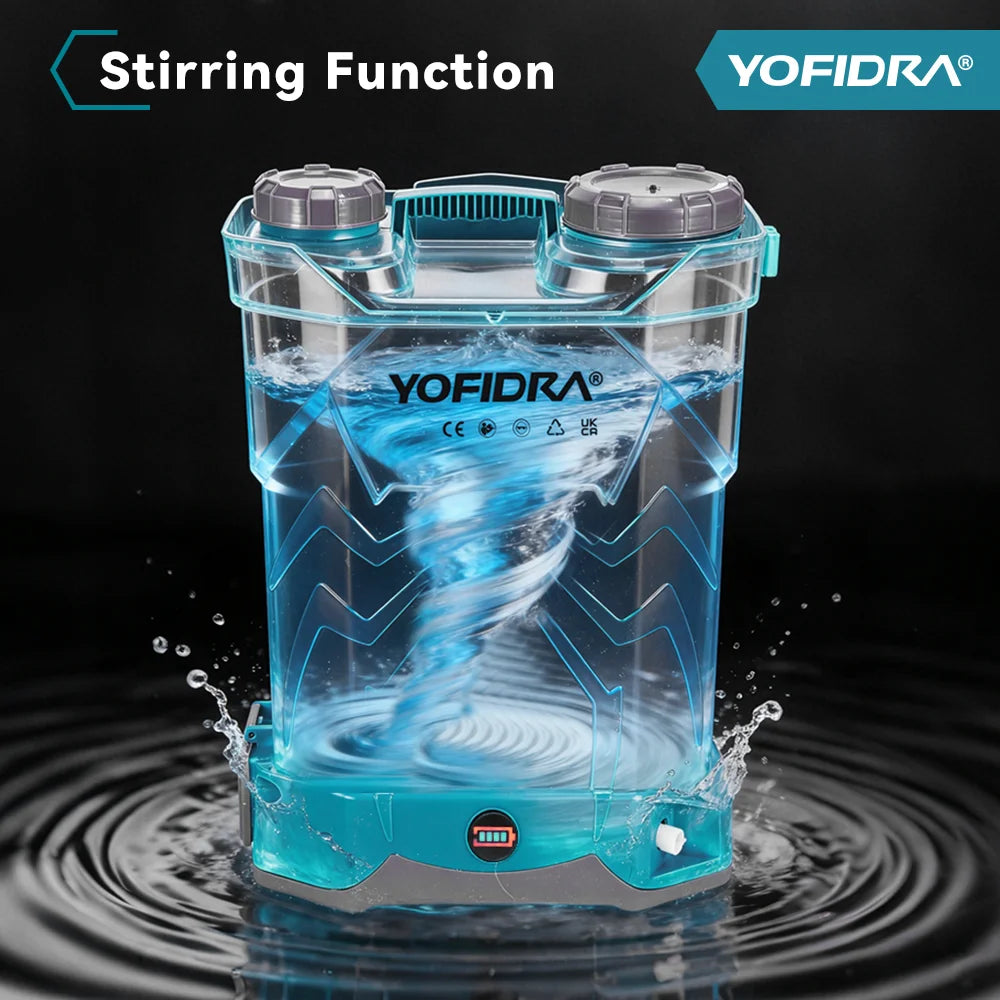 YOFIDRA 20L Electric Sprayer Cordless High Capacity Yard Lawn Spraying Irrigation Backpack Sprayer Tools for Makita Battery Pin