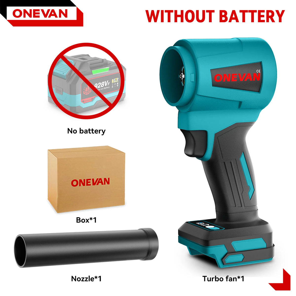 300.000 tpm borstelloze elektrische turboventilator 400 m/s handheld luchtblazer bladblazer stofblaasgereedschap voor Makita 18V-accu