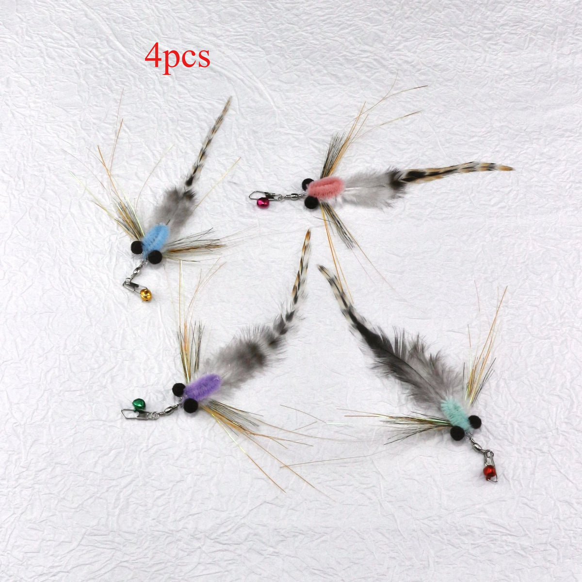 3pcs/4pcs Simulation Small Flying Insects Replacement Head for Cat Teaser Stick Fun Pet Toys