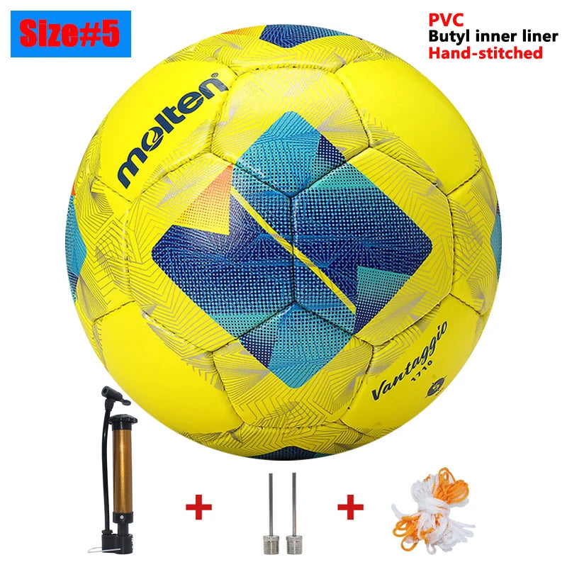 2026 Molten Soccer Ball Size 5 High Quality PVC/TPU with Pump for Outdoor Football Training and Match Game - Quality Shopping Centre