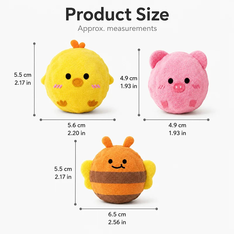 Plush Squeaky Dog Toy for Small Medium Dogs Soft Animal Shape Puppy toy Interactive Pet Toy with TPR Inner Ball Dog Accessories