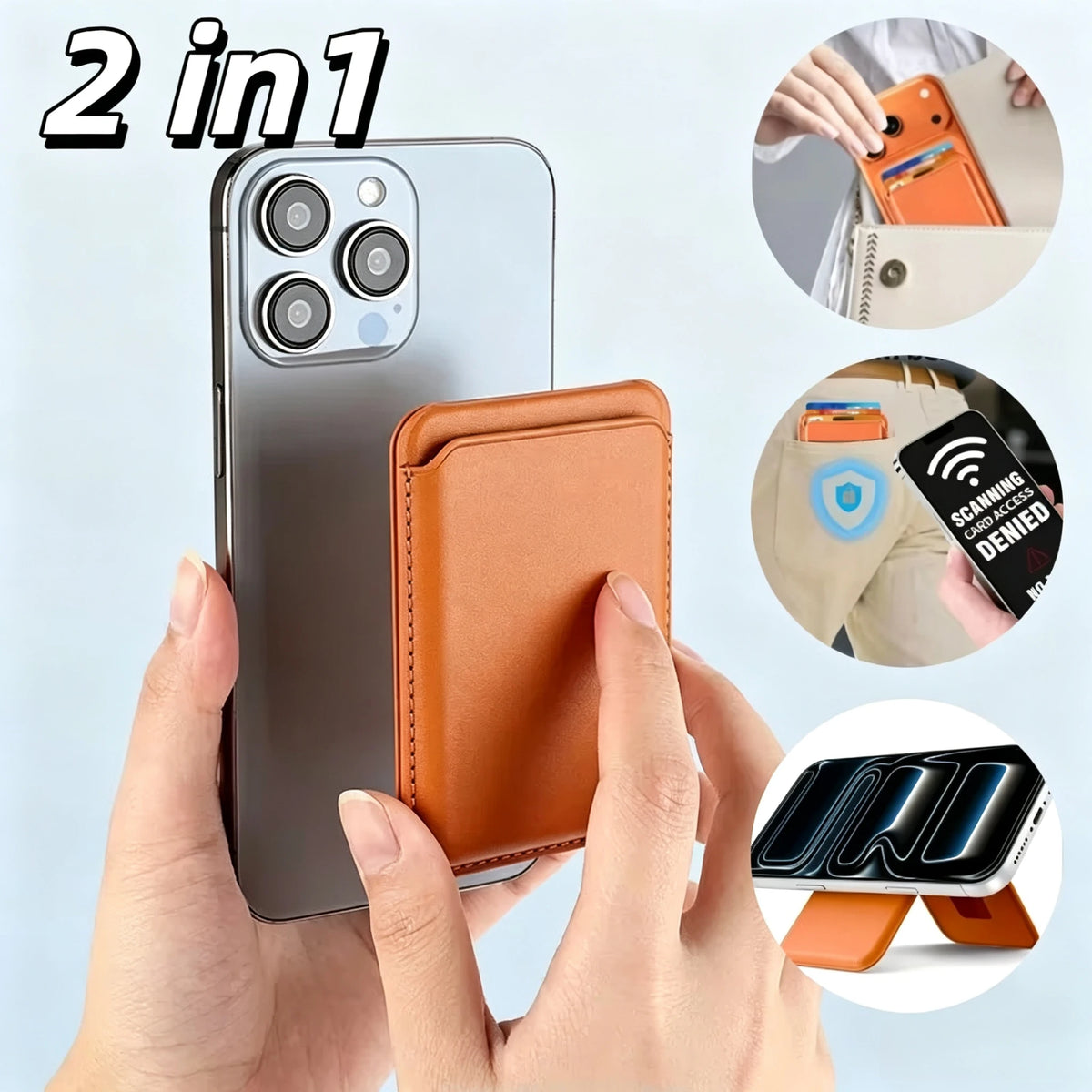 Magnetic Wallet Card Holder Leather Case Hide Stand Case for Magsafe for IPhone 15PM 14 13 ProMax Plus Wallet Back Pocket Covers