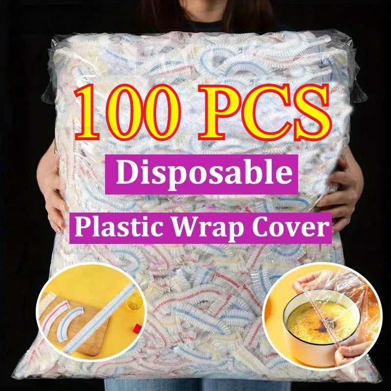 Elastic Food Freshness Packaging-Stretchable,Transparent Plate Cover,for Kitchen,Home,Restaurant,Picnic,Dustproof Reusable