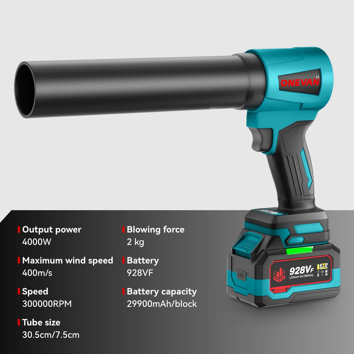 300.000 tpm borstelloze elektrische turboventilator 400 m/s handheld luchtblazer bladblazer stofblaasgereedschap voor Makita 18V-accu