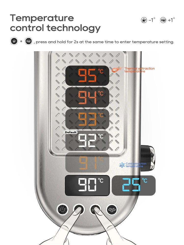 HiBREW 20Bar Halfautomatische Espressomachine Temperatuur instelbaar Koud/Warm Superdun Koffiezetapparaat Cappuccino H10B