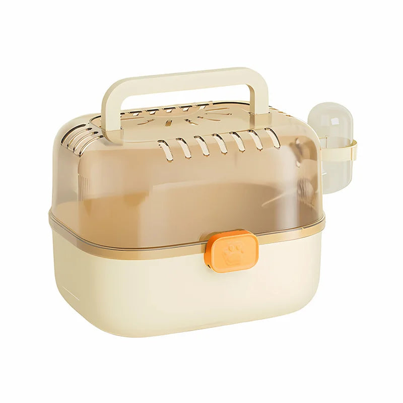 Portable Hamster Carrier Cage Small Animal Travel Cage with Water Bottle Outdoor Pet Carrying Box for Hamster Guinea Pig Rat