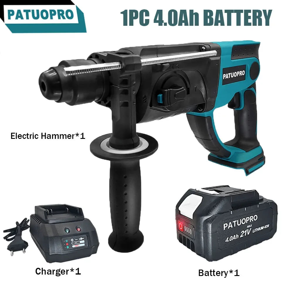 3 Functions Cordless Electric Rotary Hammer – Rechargeable 28MM Hammer Drill Power Tool for Makita 18V Battery - Quality Shopping Centre