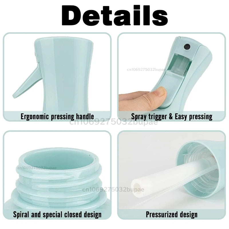 Continuous Spray Oil Spray Bottle Plastic Baking Oil Spray Bottle BBQ Cooking Garden Plant for Hair Salon Daily Moisturizing