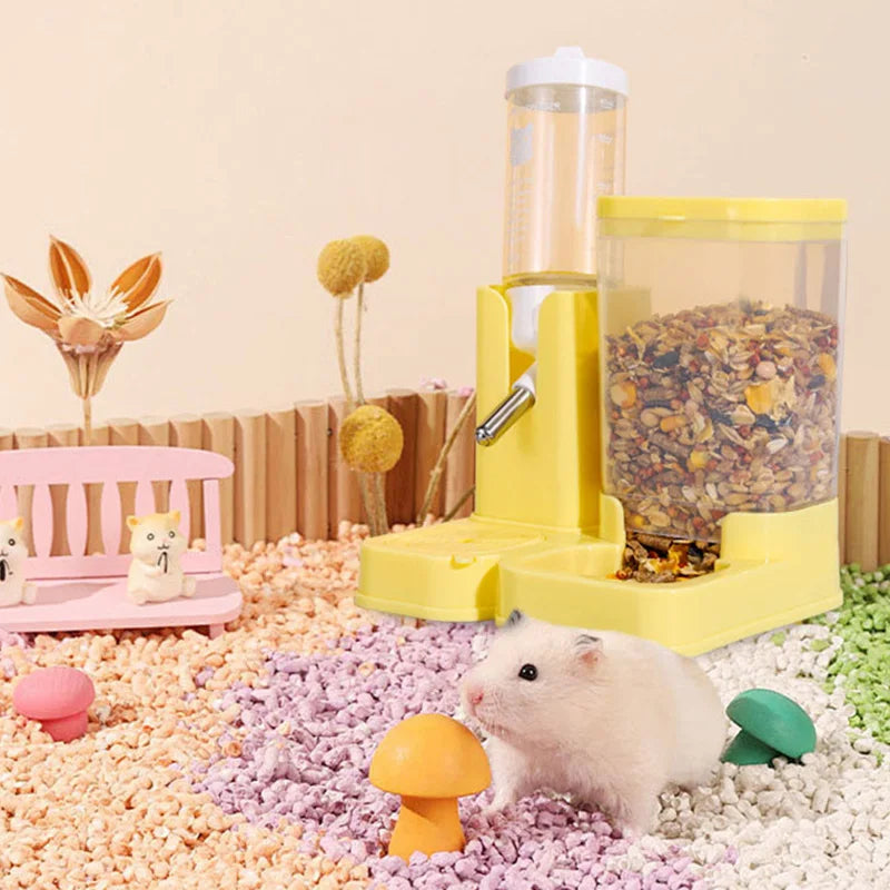 2 in 1 Hamster Feeder Pet Water Dispenser for Hamster Guinea Pig Rat Small Animal Rolling Ball Water Bottle Pet Supplies