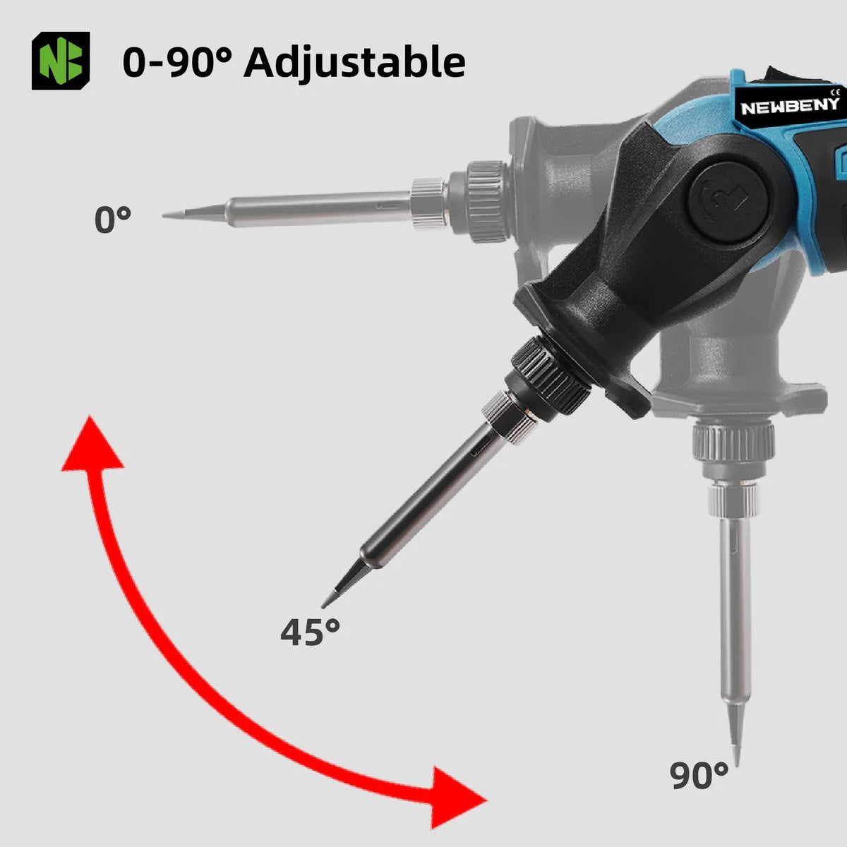 NEWBENY 400°C Elektrisch Soldeerpistool 30W Draadloos Heteluchtpistool Verwarmingssoldeer- en desoldeergereedschap voor 12V-accu