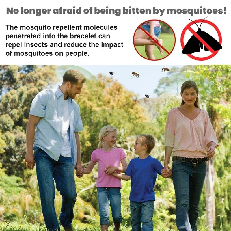 Bracelet anti-moustique portable unisexe Lenovo, ultrasons physiques non chimiques, pour la maison et l'extérieur, inclut 2 piles