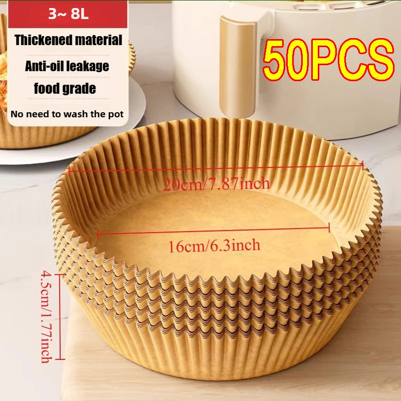 Air Fryer Paper Disposable Air Fryer Liners Paper Baking Paper Barbecue Plate NonStick Mat Kitchen Oven Oil AbsorbingPaper Tool
