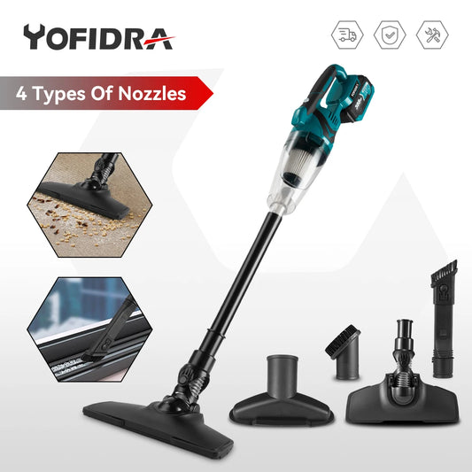 YOFIDRA 1500W Electric Vacuum Cleaner Cordless Multi-function Cleaner Handheld Cleaning Snow Dust Tool For Makita Battery Pin