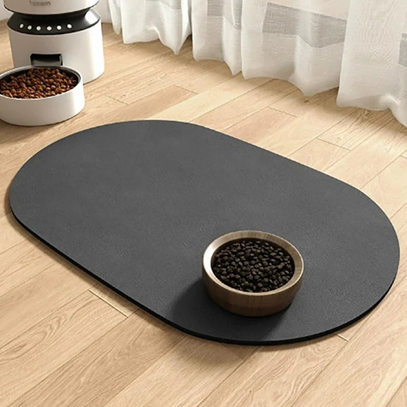 Oval Pet Feeding Mat Absorbent Pet Placemat for Cats Dogs Non-Slip Dog Water Dispenser Mat Quick-dry Cat Feeding Mat Pet Supply