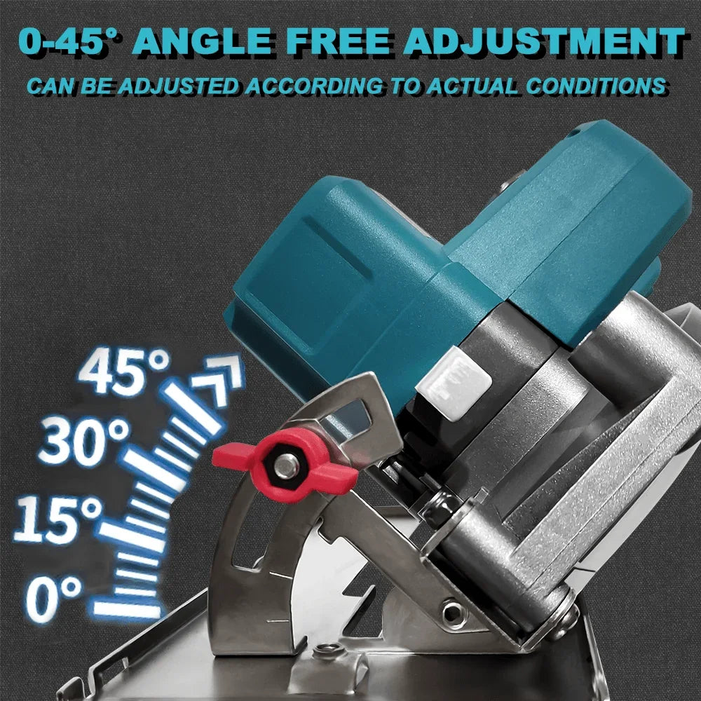 150mm Borstelloze Elektrische Cirkelzaag 6-Inch Snoerloze Handbediende Verstelbare Elektrische Zaag Houtsnijmachine voor Makita 18V Accu