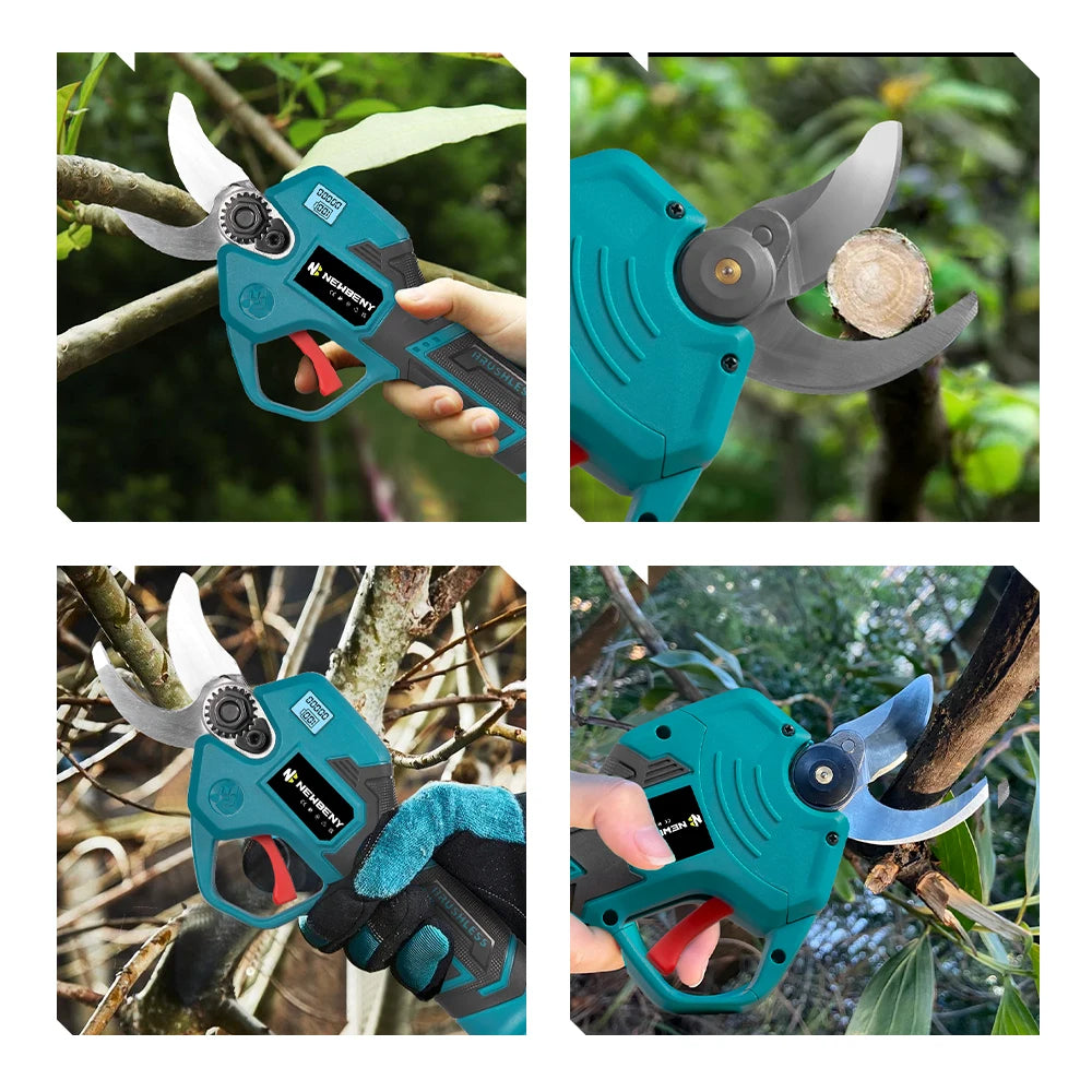 Sécateur électrique sans fil NEWBENY 30 mm, outil de taille pour branches d'arbres fruitiers, compatible avec batterie Makita