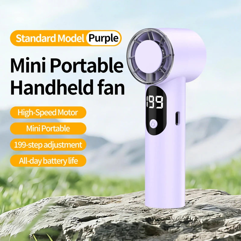 Mini ventilateur de refroidissement portable 2026, rechargeable par USB, de poche, compact et haute vitesse, pour l'extérieur, le bureau et les voyages, nouveau