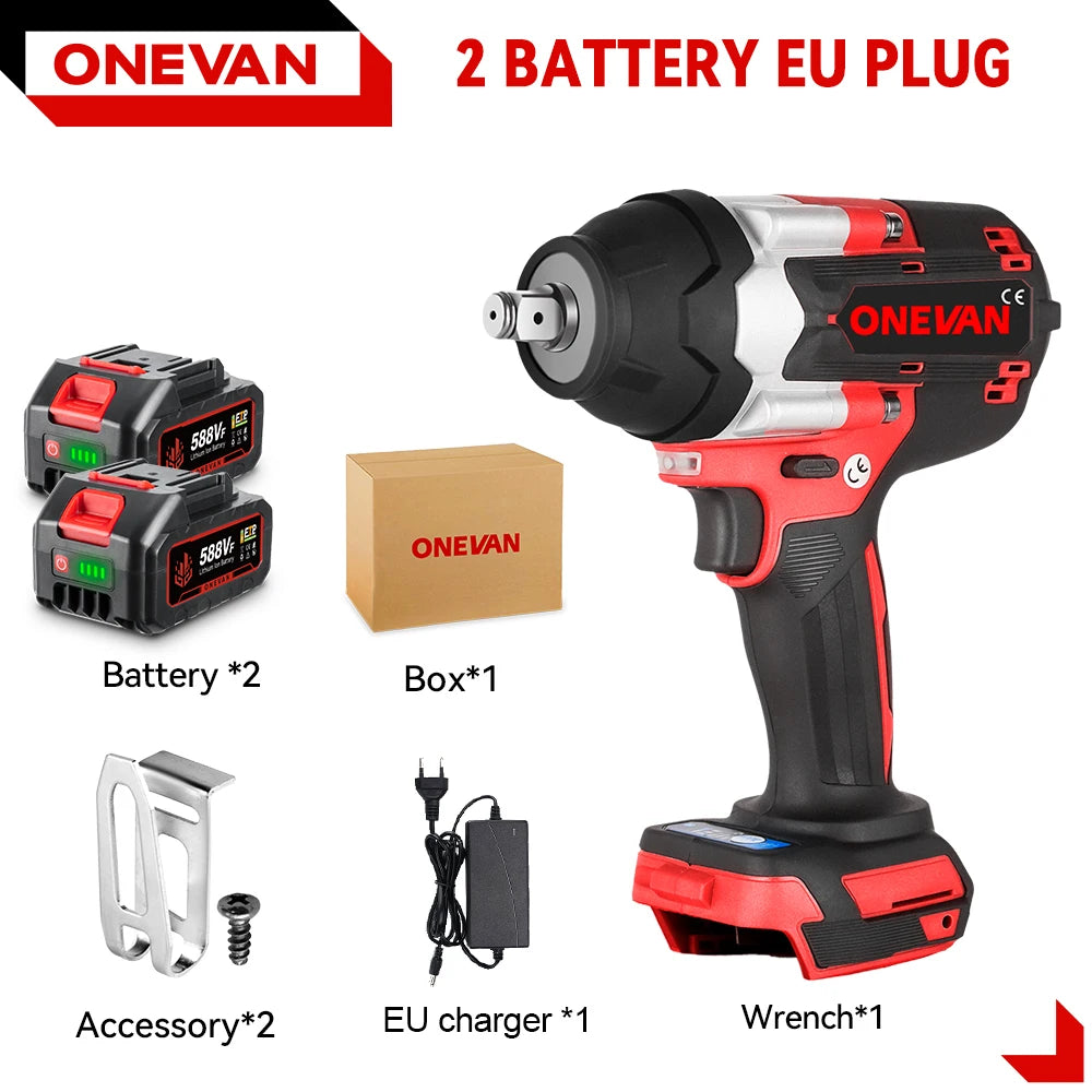 ONEVAN 1800 N.M Koppel Borstelloze Elektrische Slagsleutel 1/2 inch Accusleutel Elektrisch Gereedschap voor Makita 18V Accu Pin