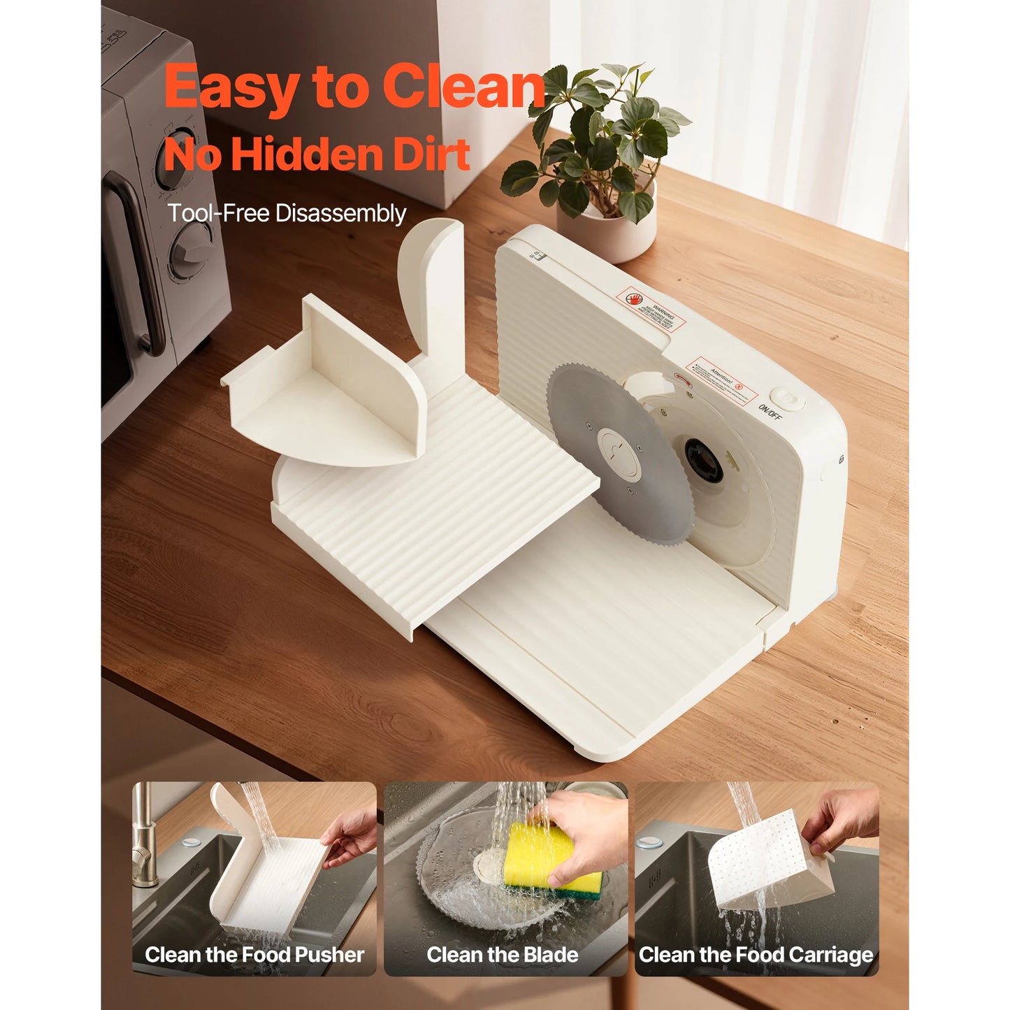SucceBuy Meat Slicer 180W Electric Deli Slicer Machine with 170 mm Sharp Blade Home Meat-Slicer with 60-90 RPM Slicing Speed