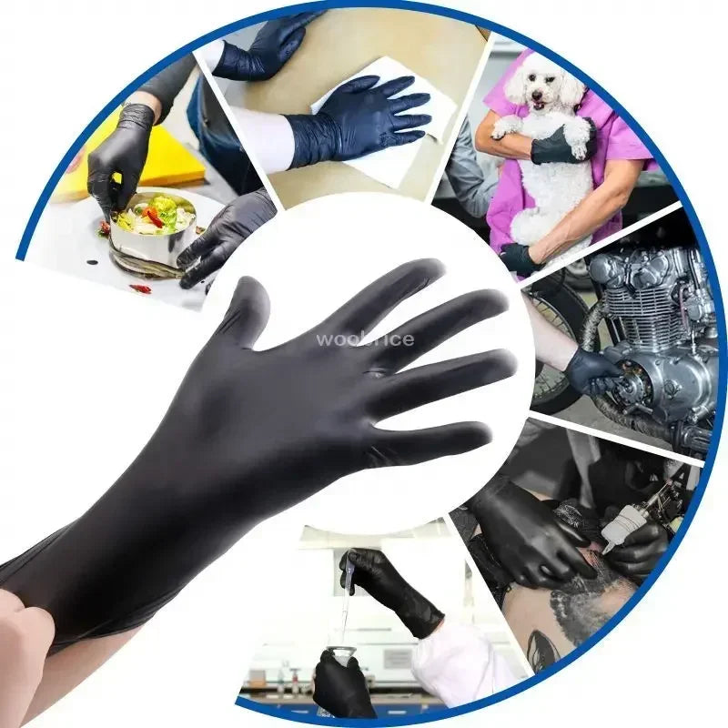 Disposable Rubber Gloves Latex Gloves Black Washing Latex Free PVC Gloves Housework Car Industry Gardening Pet Care Cooking Tool