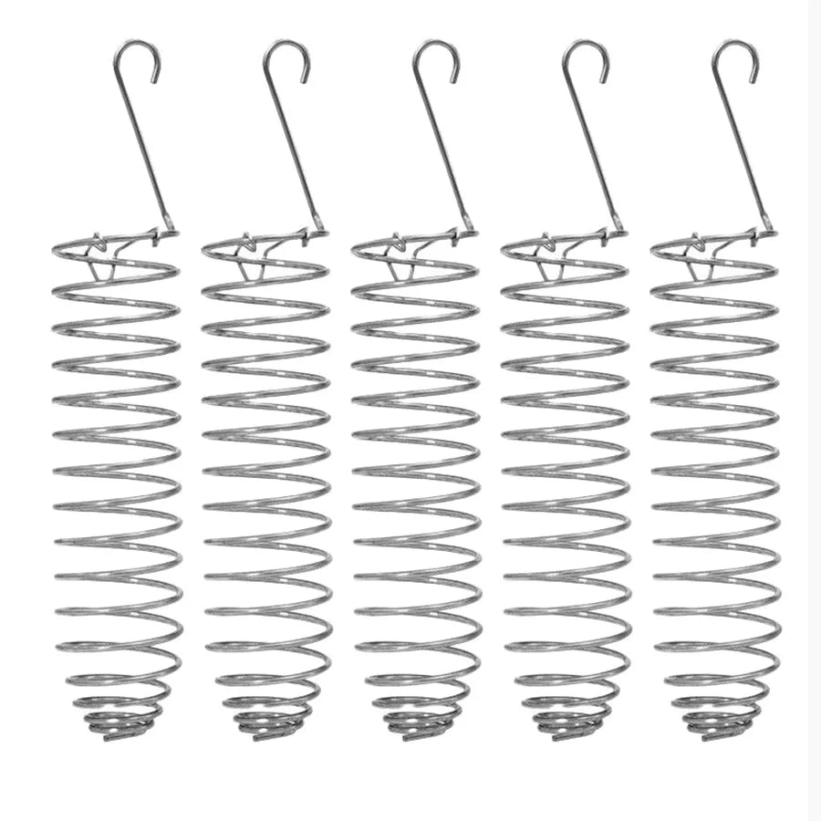 5/10 PCs Stainless Steel Bird Feeder Spiral Parrot Fruits Vegetable Basket Hanging Parrots Foraging Toys Bird Cage Accessories