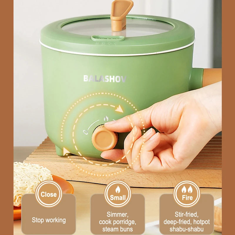220V/110V Multifunction Cooker Household Single/Double Layer Hot Pot Mini Electric Cooking Machine Non-stick Pan Pots EU /USPlug