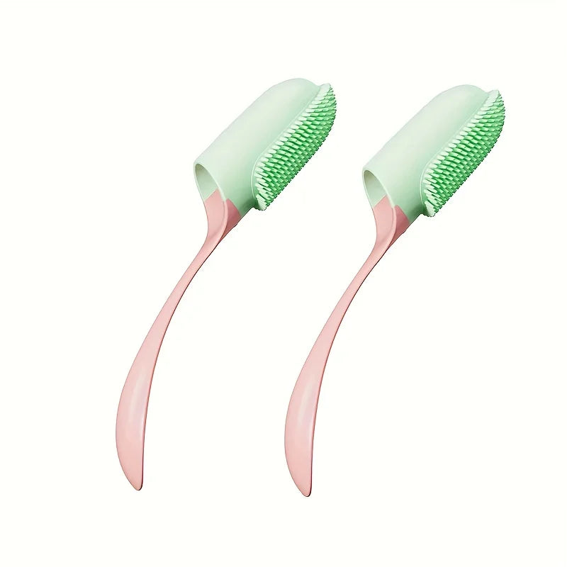 2PCs Pet Finger Toothbrush with Handle Soft Dog Teeth Care Tool Pet Teeth Cleaning Tooth Brush for Cats Dogs Pet Cleaning Tool