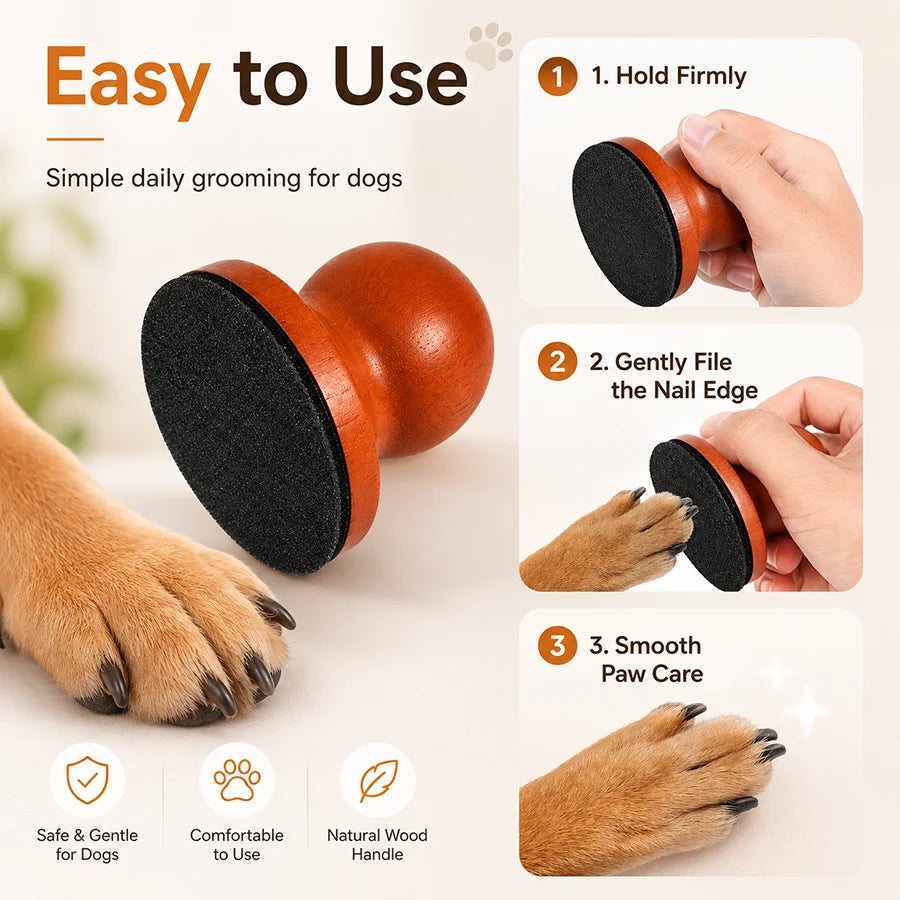 Dog Nail Grinder Wooden Dog Nail Clipper Pet Paws Clipper & Trimmer Pet File Board for Paw Smoothing Dog Grooming Tool