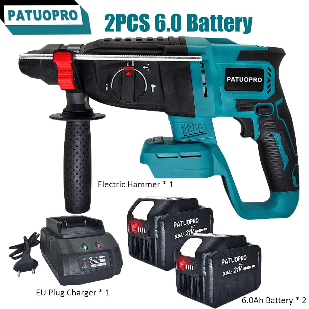 26mm Borstelloze Elektrische Boorhamer 4-Modus SDS Accu Multifunctionele Rotatiehamer Elektrisch Gereedschap voor Makita 18V Accu