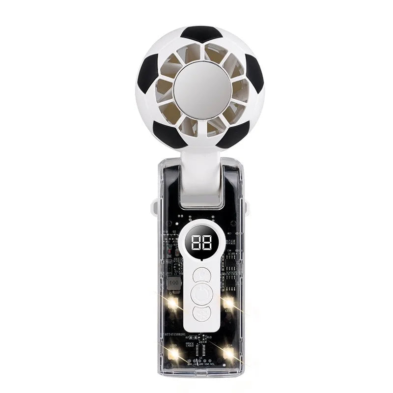 Lenovo New Football Ice Fan Handheld Display Portable Violent Folding Transparent Mech Fan