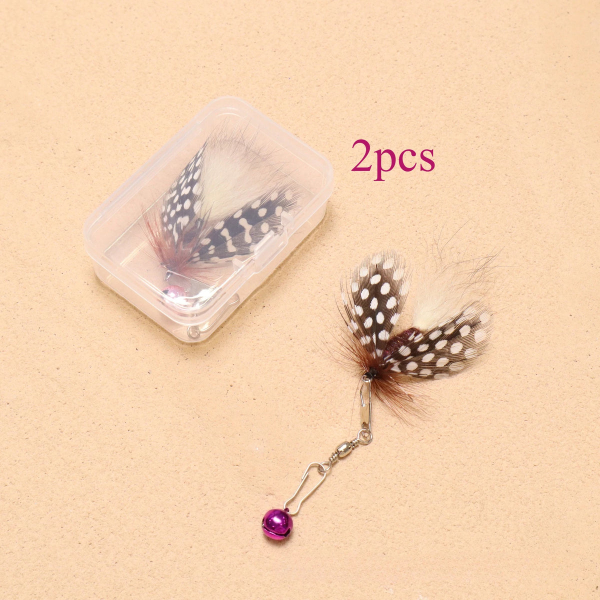 1/2 stuks insectenaccessoires kattenhengel vervangende kop met veren interactief kattenspeelgoed