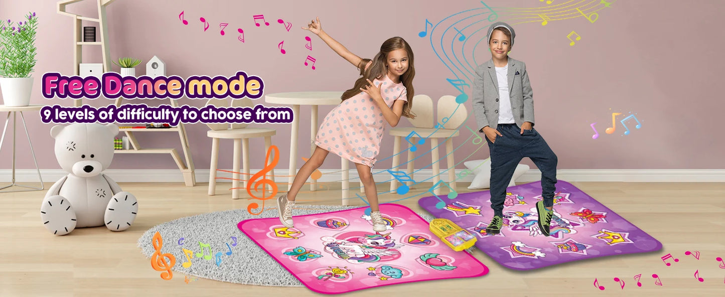 VATOS Unicorn Dance Mat - 9-Level Dancing Game for Kids, Perfect Indoor Outdoor Musical Play Mat and Christmas Gift for Girls Ages 3+ - Quality Shopping Centre