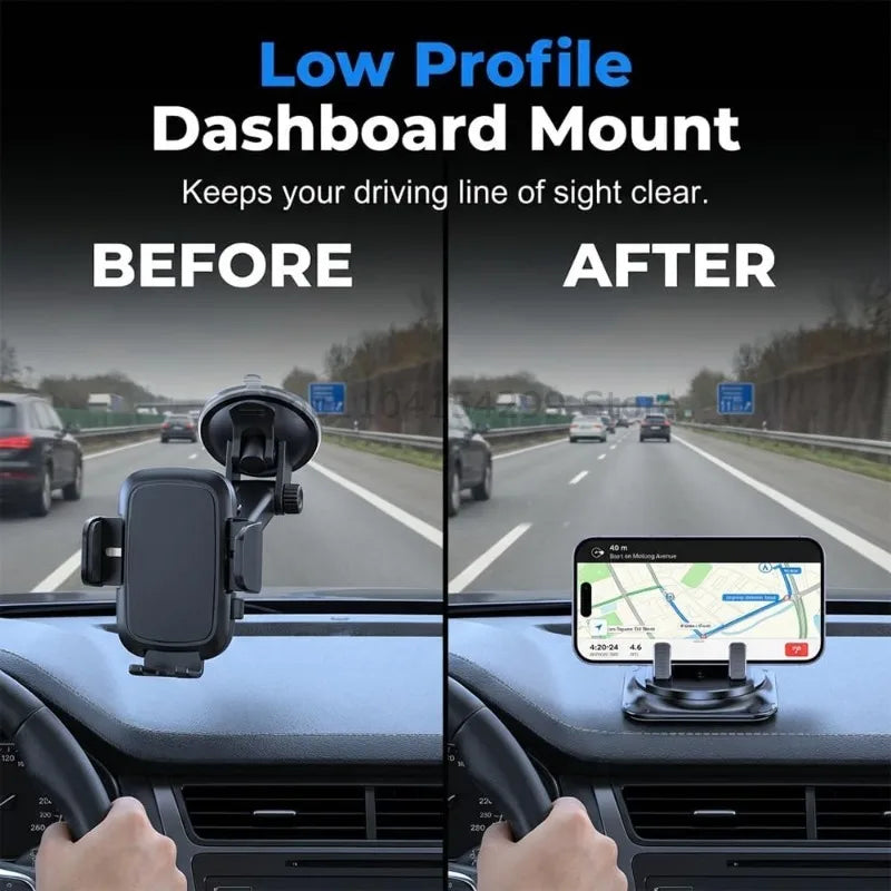 Car Phone Holder Car Dashboard Support Bracket Mount Anti-Slip Pad Universal 360 Degree Rotatable Navigation Holder Accessories