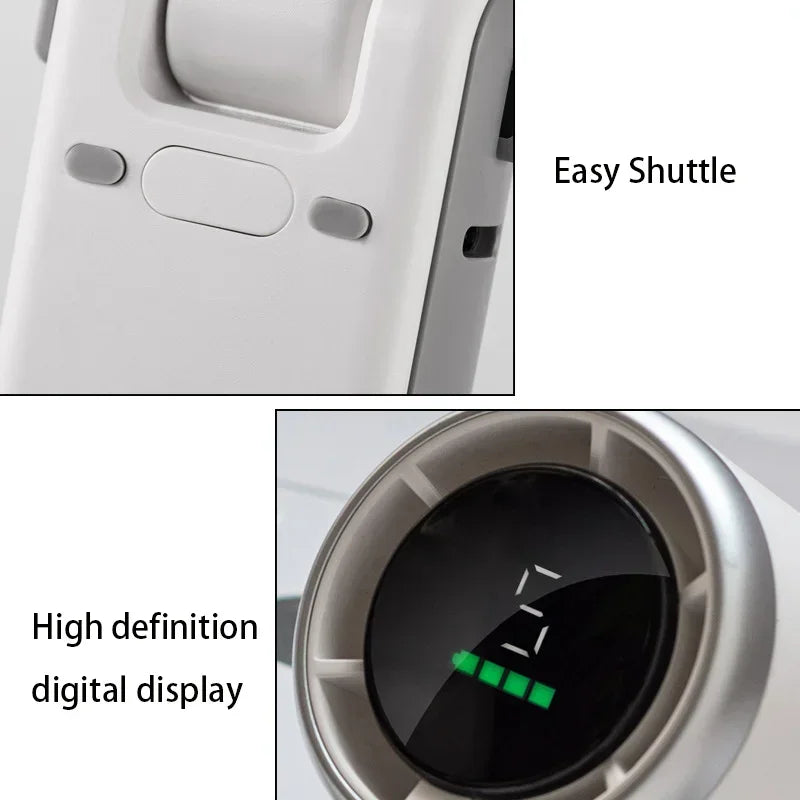 Lenovo New Folding Handheld Fan Mini High-speed Digital Display Portable Desktop Usb Charging Hanging Camping Violent Turbo Fan