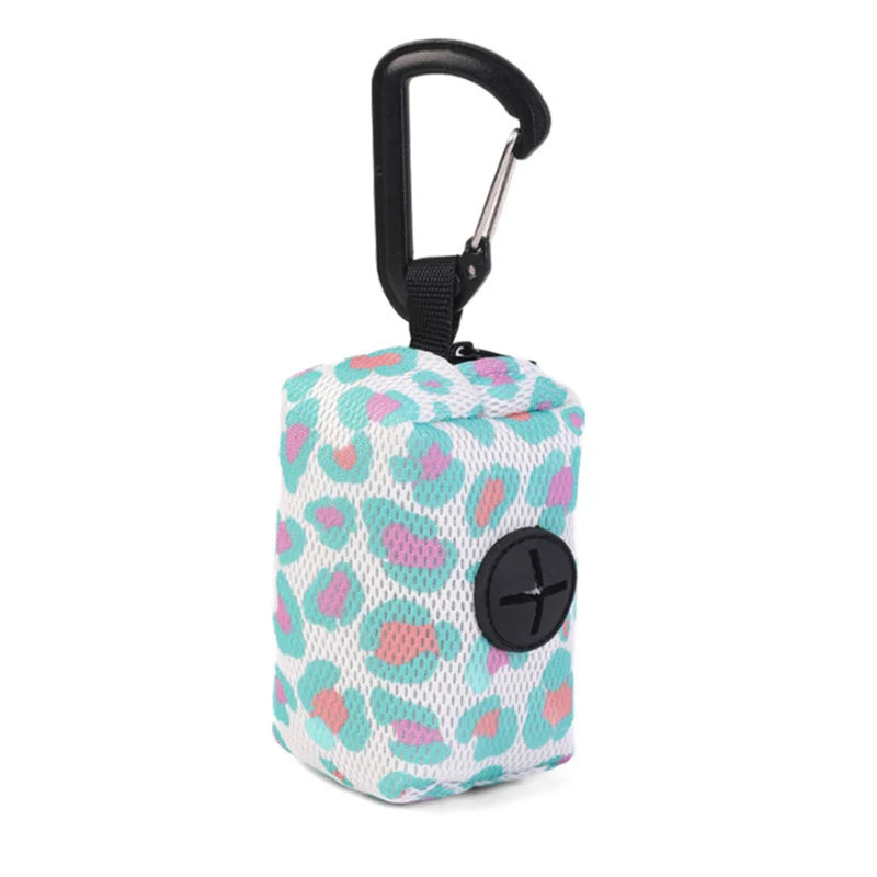 Colorful Print Dog Waste Bag Dispenser Portable Dog Poop Bag Holder Outdoor Pet Trash Bags Dispenser Dog Accessories