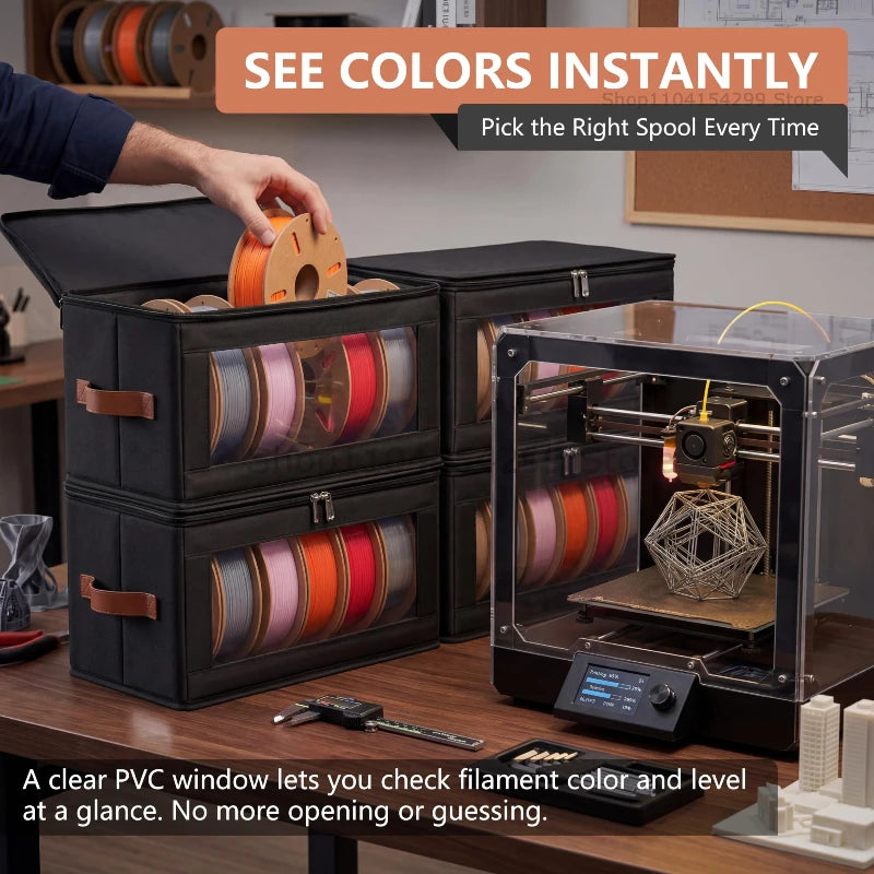 Filament Storage Bag - 3D Printer Filament Storage Containers, 3D Printing Accessories Holder Rack for Home, Office Workshop
