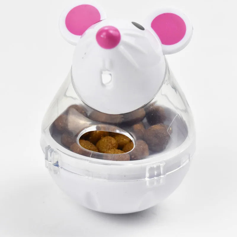 Interactive Cat Leak Food Toy Transparent Cat Mouse Feeder Toy Puzzle Relief Boredom Dispenser Toys for Cats Pet Supplies