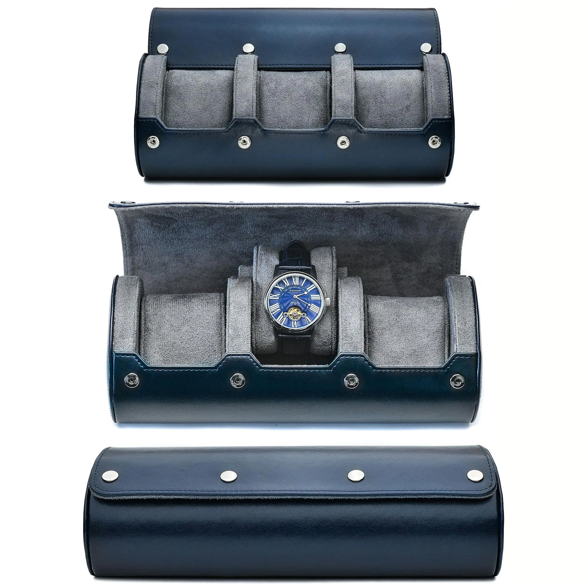 Watch Travel Case ,6 Slot Watch Roll Travel Case Organizer Display - PU Leather Watch Case - Watch Organizer  for Men & Women