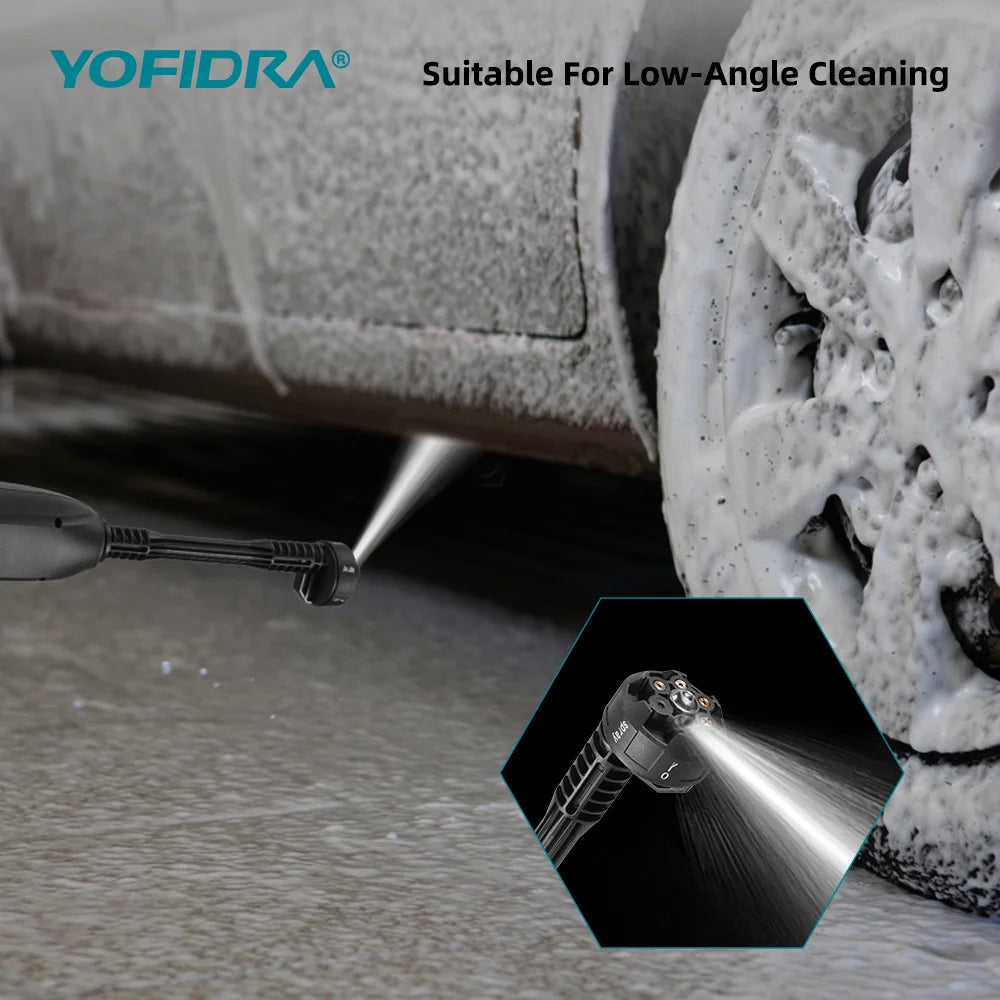 Pistolet pulvérisateur d'eau électrique haute pression 6 en 1 YOFIDRA, outil de lavage  pour voiture et jardin avec seau d'eau pliable de 22 L pour batterie Makita