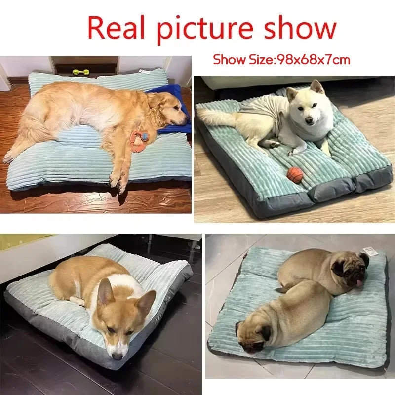 Winter Warm Pet Dog Bed Corduroy Dog Sleeping Mat Soft Pet Mat for Small Medium Large Dogs Detachable Washable Puppy Bed