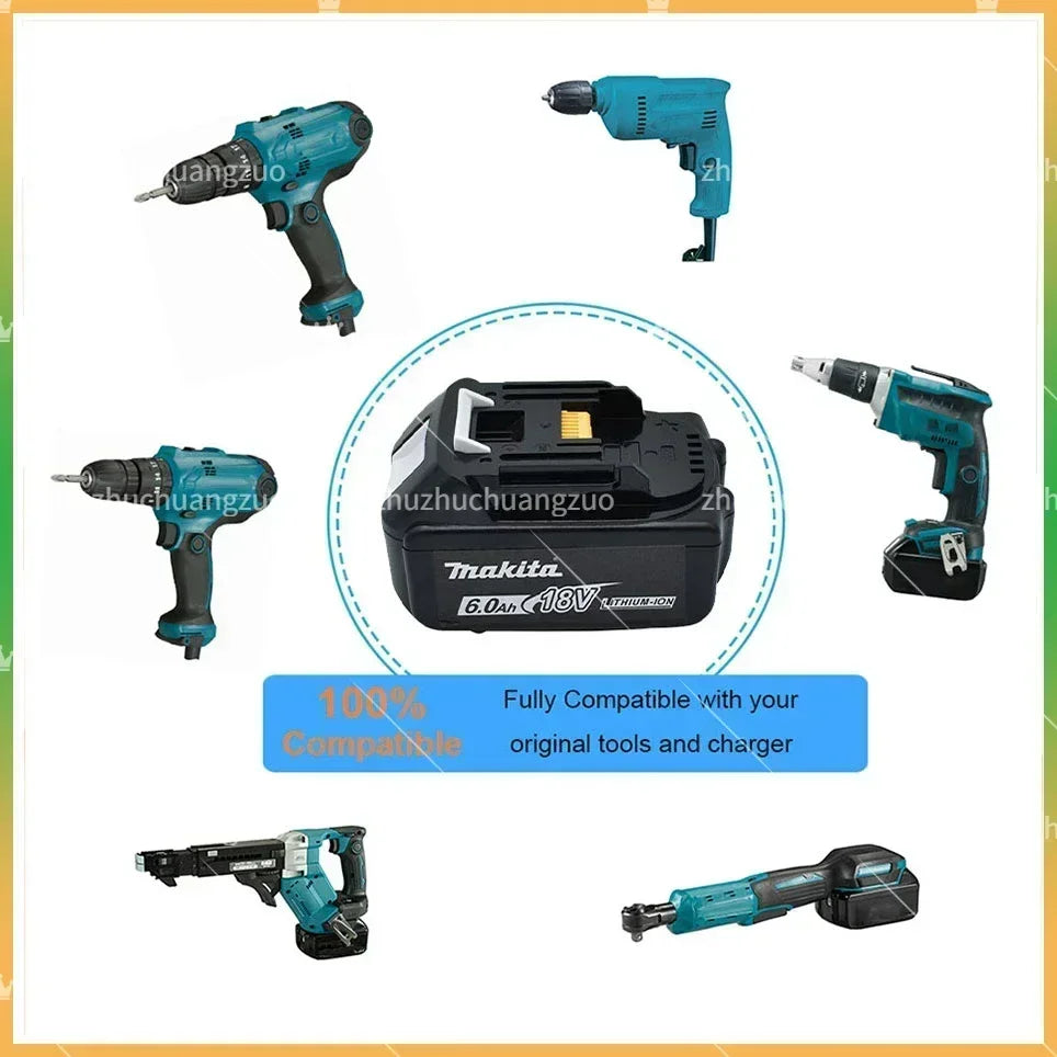 100% Original Makita 6.0Ah 18V Li-ion Battery Charger DC18RF BL1840 BL1830 BL1430BL1440 DC18RC Charging Tool With USB Port