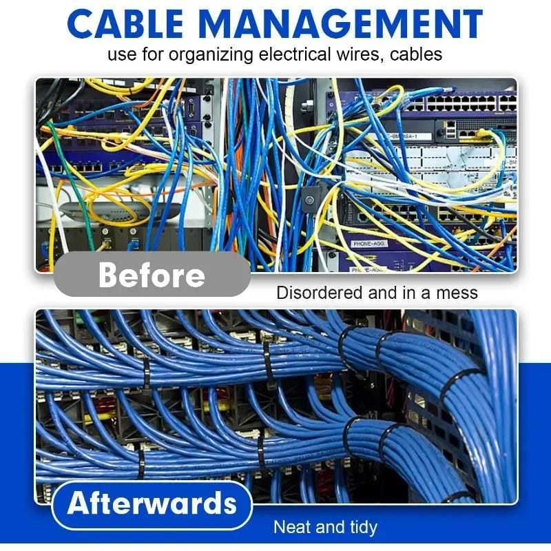 Cable Ties Reusable Plastic Flanges Ties Cable Plastic Nylon Cable Ties Organizer Clamp Self-locking Office Wire Zip Wholesale