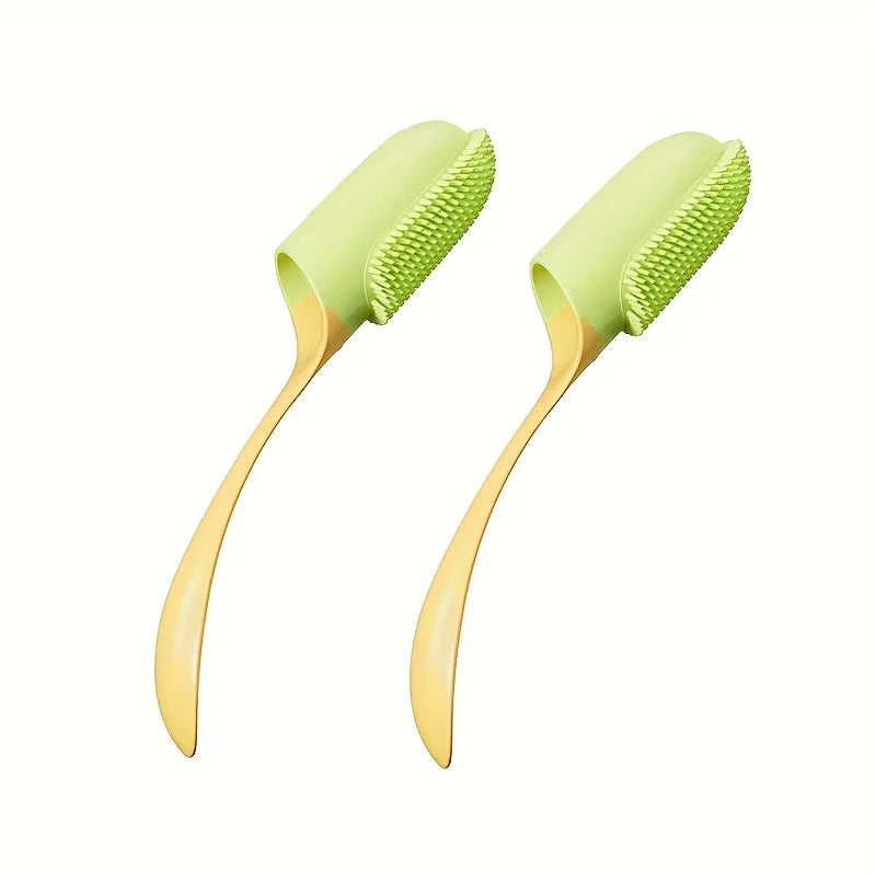 2PCs Pet Finger Toothbrush with Handle Soft Dog Teeth Care Tool Pet Teeth Cleaning Tooth Brush for Cats Dogs Pet Cleaning Tool