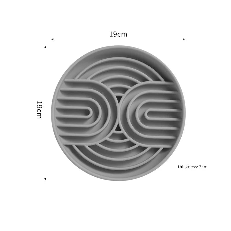 19cm Round Silicone Dog Slow Feeder Mat Pet Licking Mat with Suction Cups Anti-choking Dog Slow Feeding Pad Dog Accessories